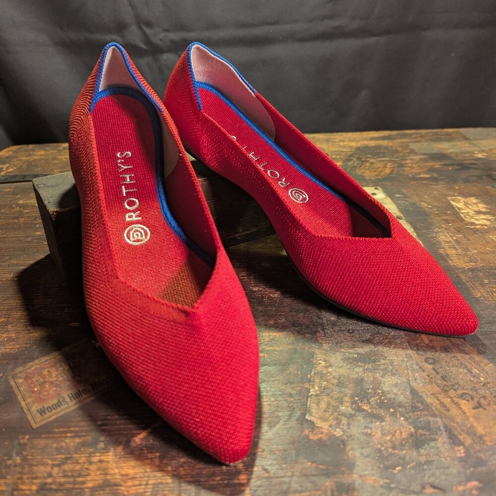 Rothy's - The Point, Chili Red woven slip on Ballet Flats Women's Size 9.5
